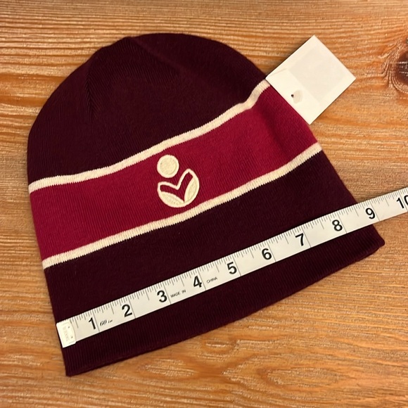 ISABEL MARANT Camden Striped Logo Beanie - Burgundy - OS - Picture 6 of 11
